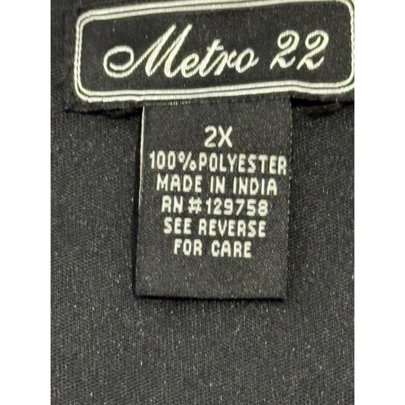 Metro 22 Ladies 2X Black Dress, With Floral Sheer Overlay BoHo - Picture 8 of 12